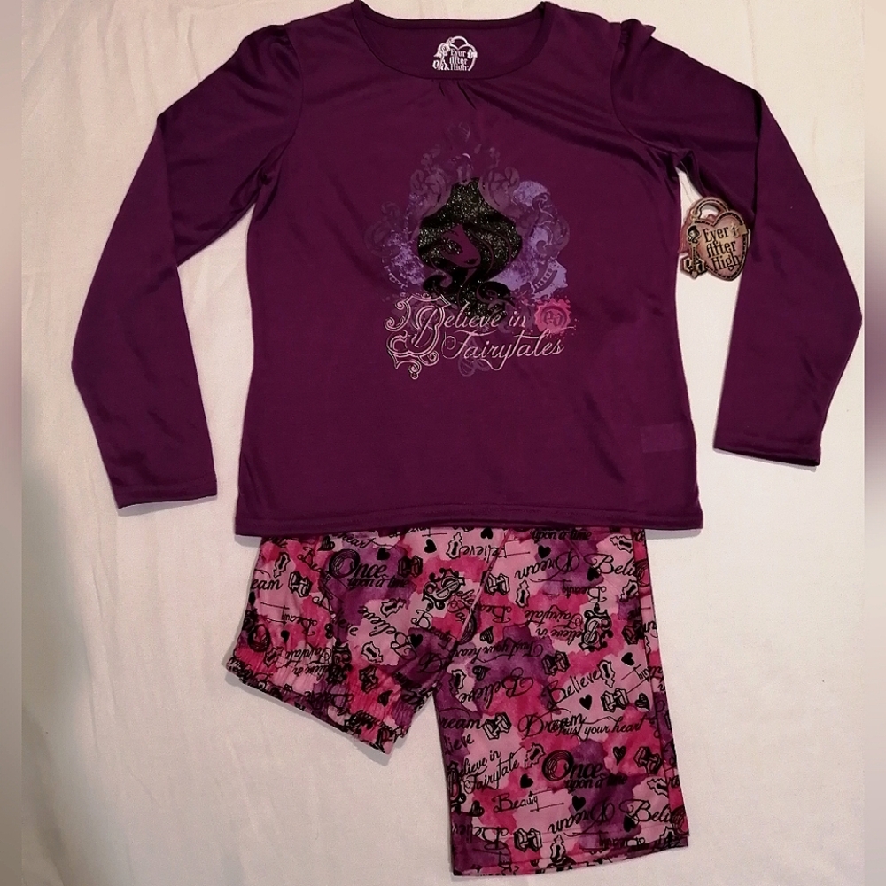 🔥SALE🔥 Ever After High Girl's 2 Pc Pajama Pajamas Set NWT Size Large (14)